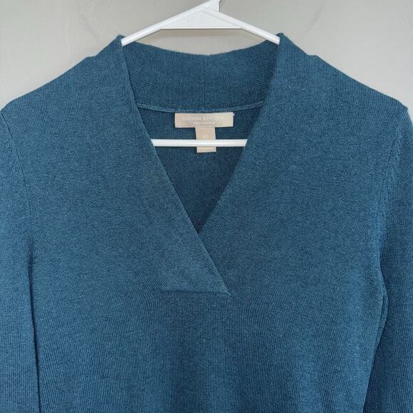 Banana Republic Wool Cashmere Pullover Sweater Womens Size XS Teal Shadow Green - Picture 5 of 6